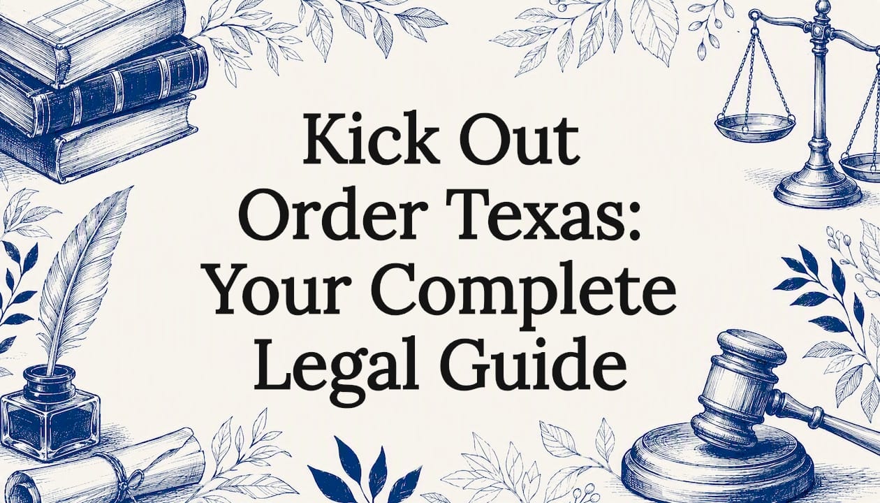 Decorative hand-drawn legal title card