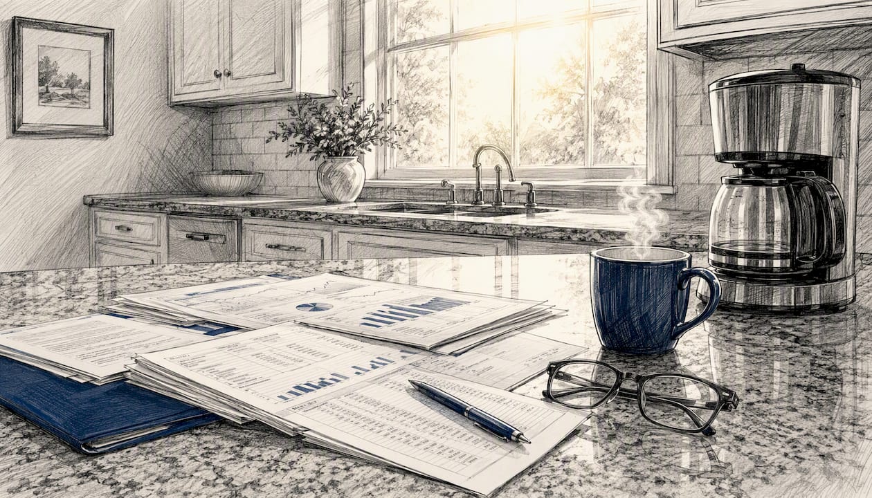 Organized financial preparation on desk