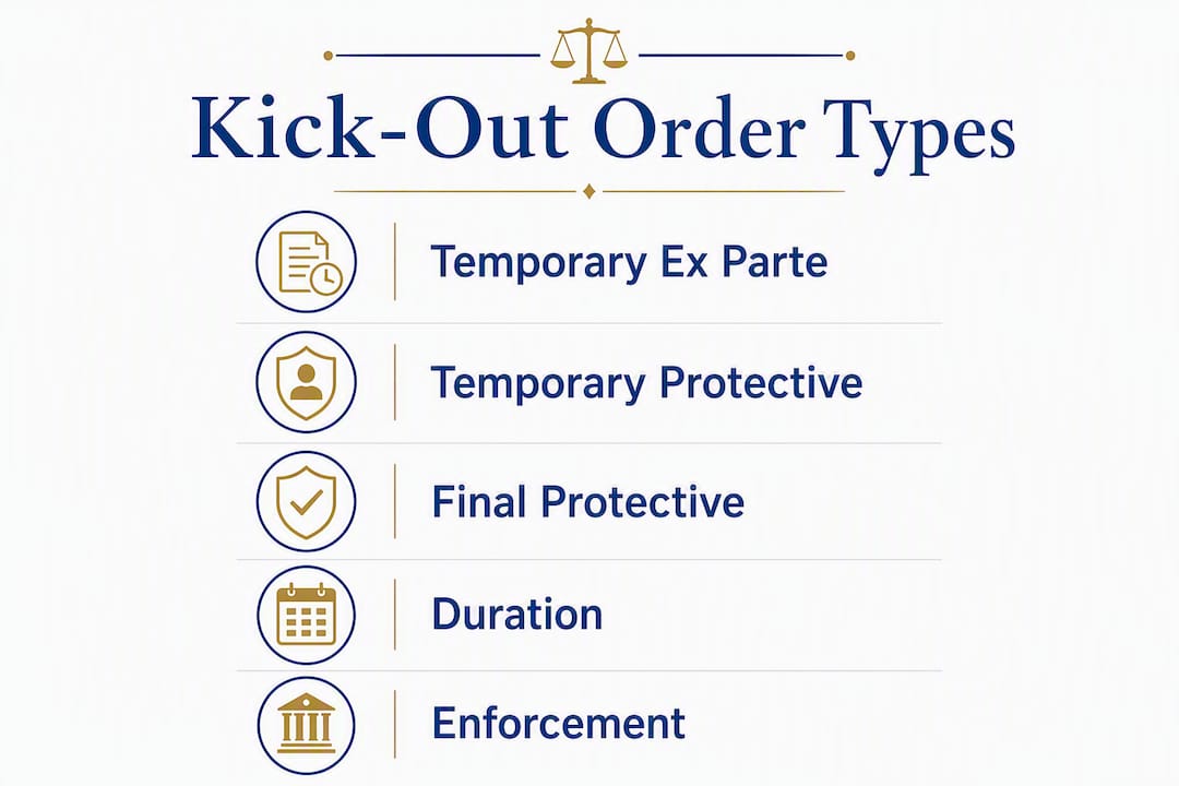 Infographic showing types and steps of kick-out orders