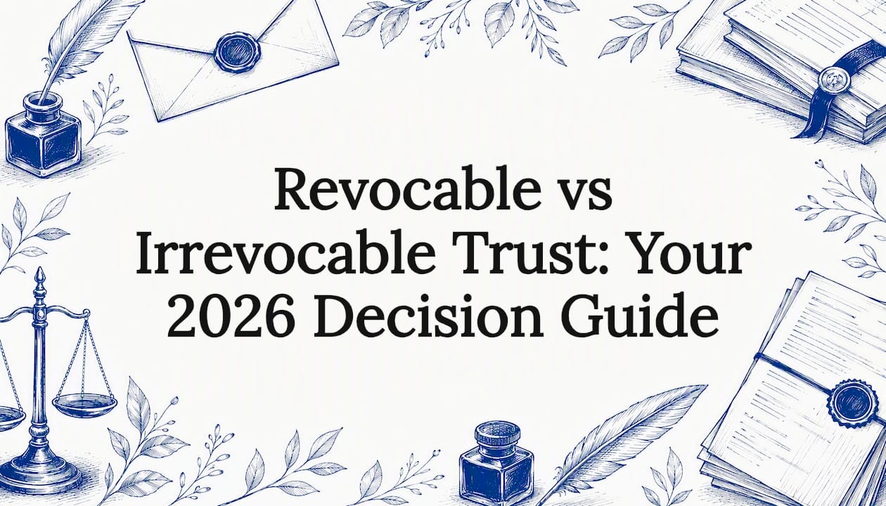 Decorative title card legal trust planning illustration